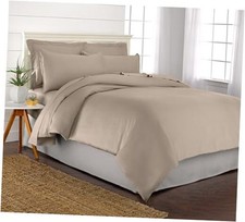 Duvet Cover by , 3 Piece Set, Genuine 100 Organic Viscose Derived King Sand