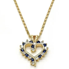 VFK 18K Gold High Polish Fancy Necklace Heart Design – Elegant Micro Pave Jewelr