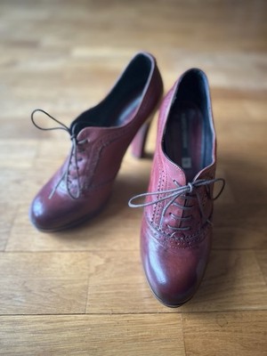    Alberto Fermani Design High Heels Größe 39 Leder Made In Italy Bordeauxrot