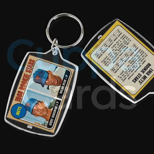 Nolan Ryan, 1968 Topps Baseball Rookie Card RC #177 | Mini Sports Card Keychain