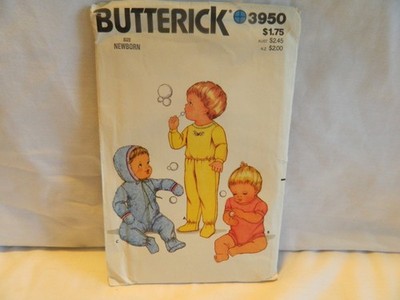 C-26 VINTAGE UNCUT 3950 BUTTERICK NEWBORN BABY PATTERNS