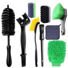 9 Pakcs Motorcycle Cleaning Kit, Chain/Tire/Wheel/Engine Brush, Motorcycle...