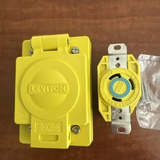 Leviton 69W48 30 amp 2P/3W 250 volt L6-30 Receptacle with Wetguard IP 66 Flip Li