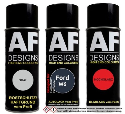 Spraydose Set für Ford W6 Ultram./Windsor Blue Perl Autolack Klarlack Grundierun