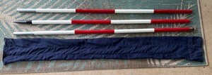 Chicago Range Pole Red White Surveying , 3- 4’ Sections 12’ With Canvas Case