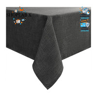 Tischdecke Abwaschbar Leinenoptik Dunkelgrau 100 X 140 Cm Wasserabweisend