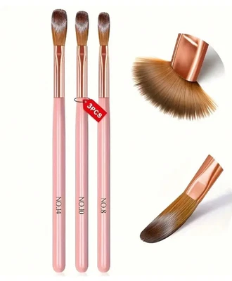 3pcs Kolinsky Acrylic Nail Brush Set - Size 8/10/14, for Extensions & 3D Art....