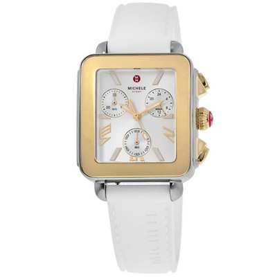 New Michele Deco Sport Quartz Chronograph Silver Women's Watch MWW06K000069