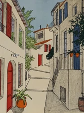 Denis-Paul NOYER: St Paul De Vence, Original Lithograph, EA