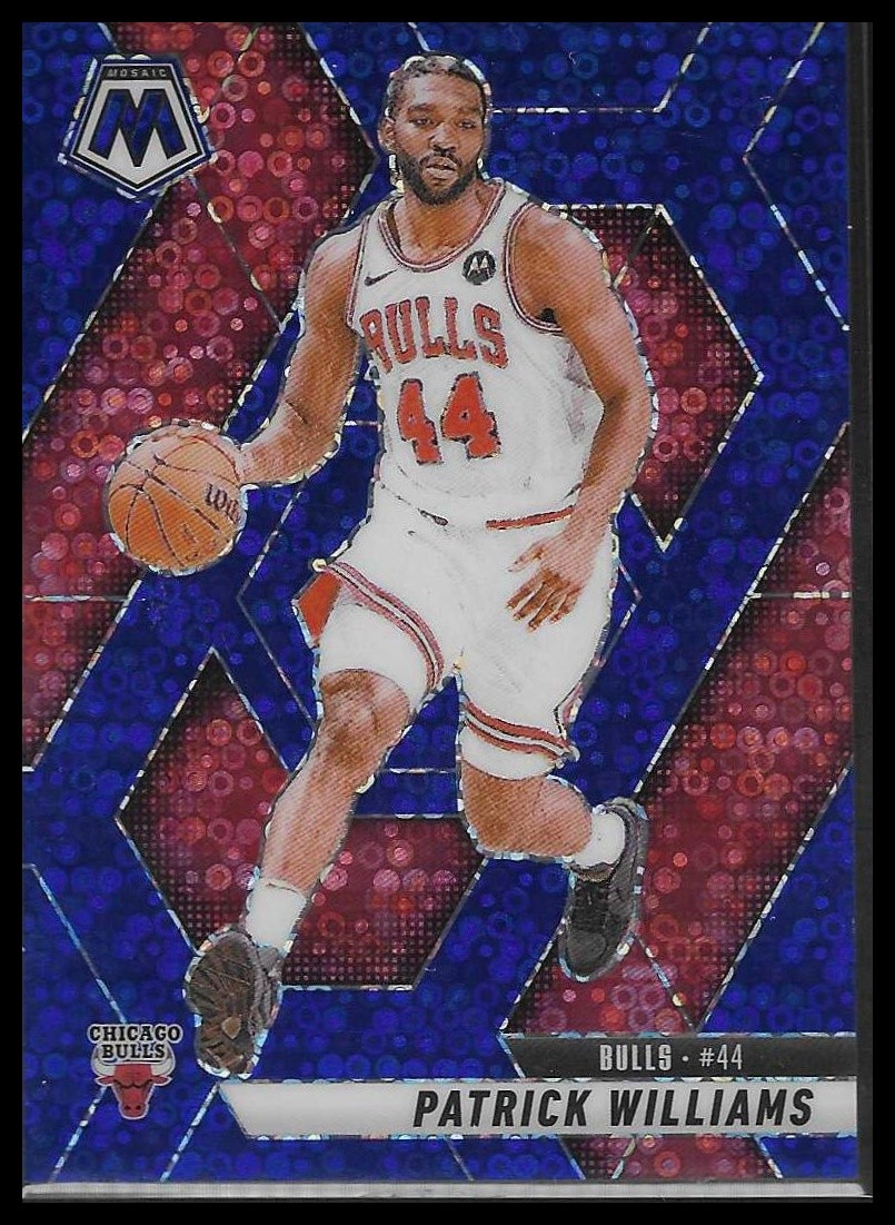2024-25 Panini Mosaic Patrick Williams #48 Fast Break Blue Mosaic Prizm /85