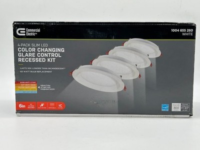 Commercial Electric Slim 6''Color Select Canless Recessed LED Kit 4PK