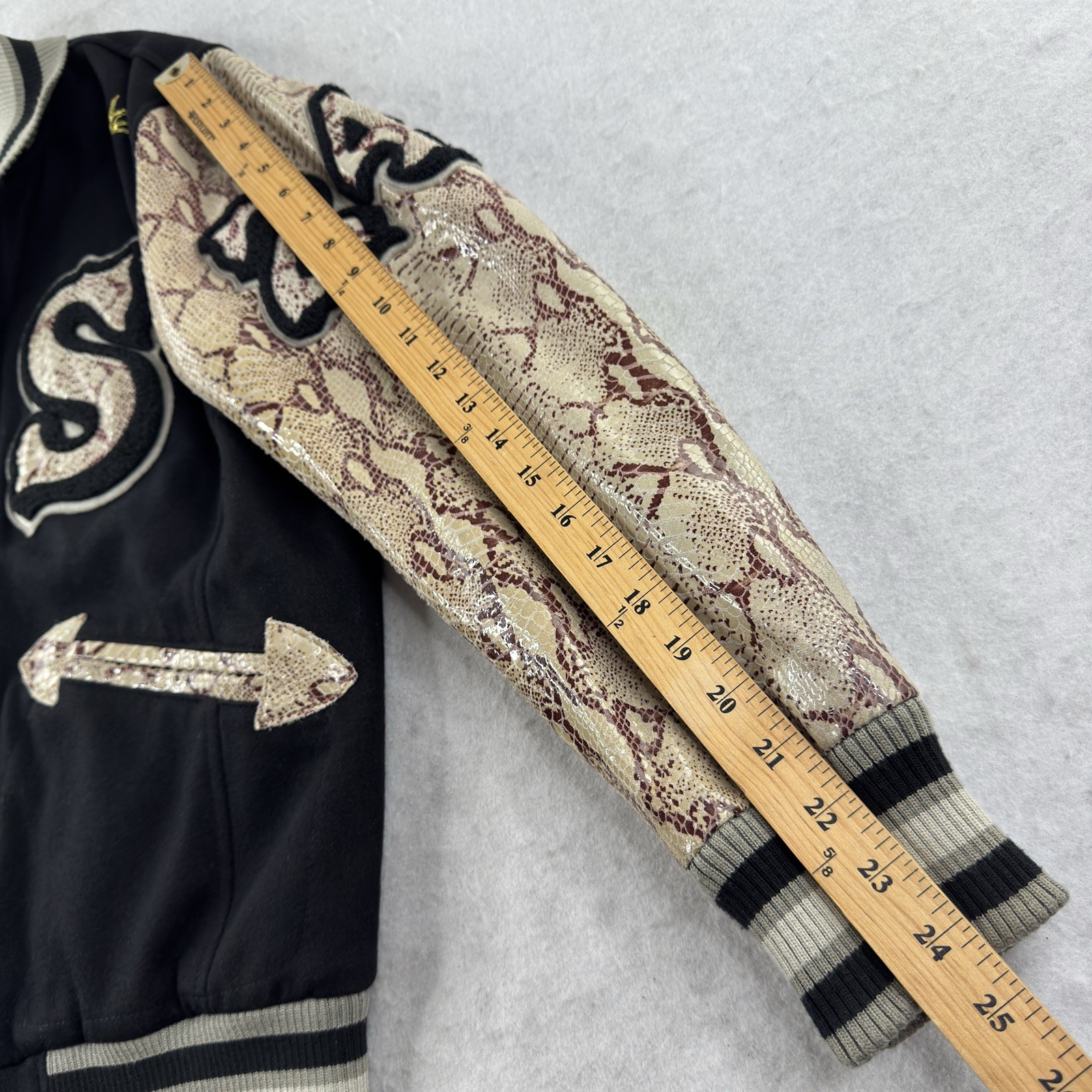 Sabit NYC Python Varsity Jacket Men’s Black Wool … - image 18