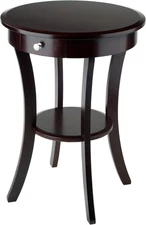 Wood Sasha Accent Table, Cappuccino(Color May Slightly Vary), 20 in X 20 in X 27