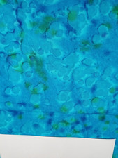 Fabric Blue Batik with Green Purple 35" x 44"