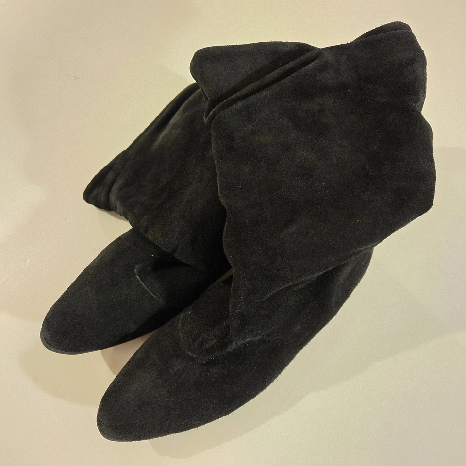 Shellys London Women's Size 6 Black Suede Slouch High Heel Boots UK 4 EU 39 - Image 2 of 4