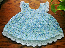 Dress 3 To 6 month new Leia Allen Handmade baby Angel blue sleeveless crochet