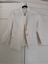 United Colors Of Benetton White Cotton Blazer Jacket
