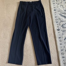 M S Ankle grazer elasticity c back navy formal trousers SIZE 10 S VGC