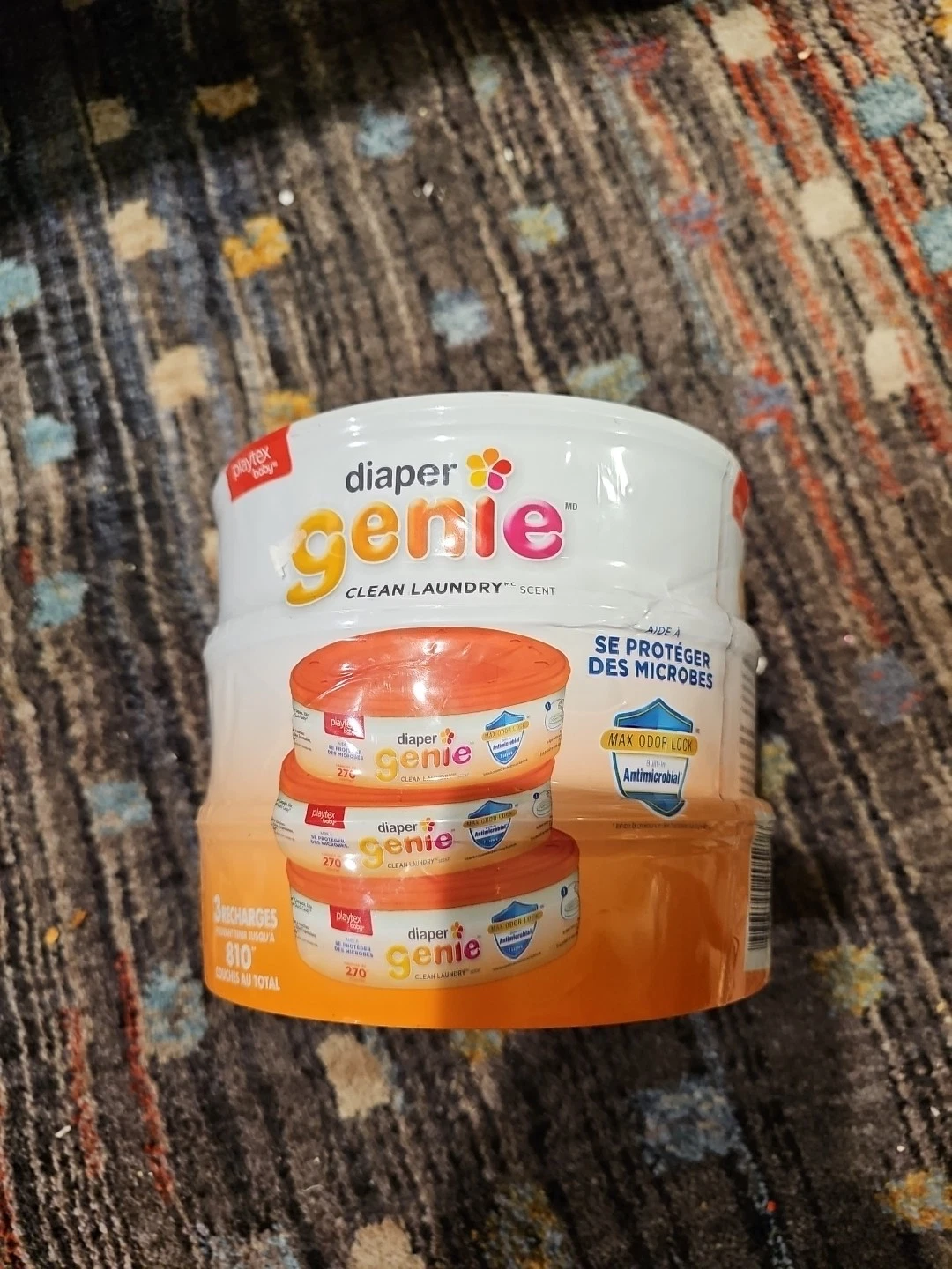 NEW SEALED 3-PACK PLAYTEX DIAPER GENIE REFILL BAGS CLEAN LAUNDRY SCENT