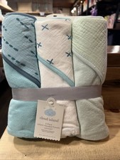 Cloud Island 3-pack Infant Green Hooded Towels Baby Girl Or Boy