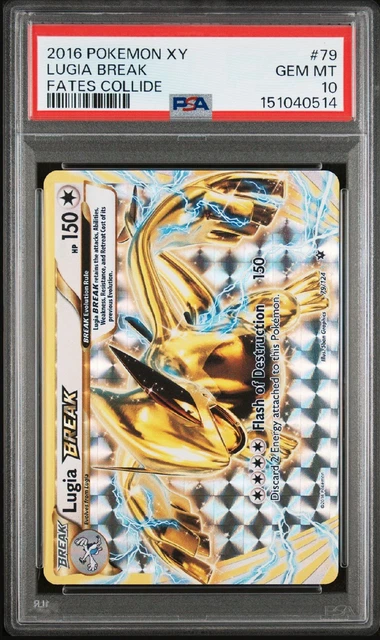 2016 Pokemon XY Fates Collide Lugia BREAK 79/124 Holo Rare PSA 10