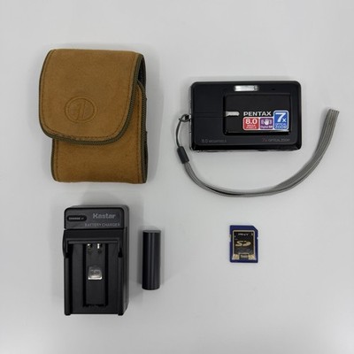 Pentax Optio Z10 8MP Digital Camera w/ Battery Charger Case & 1GB SD   Tested