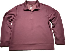 All In Motion Women's Large Burgundy Quarter Zip Pullover Sweatshirt Athleisure