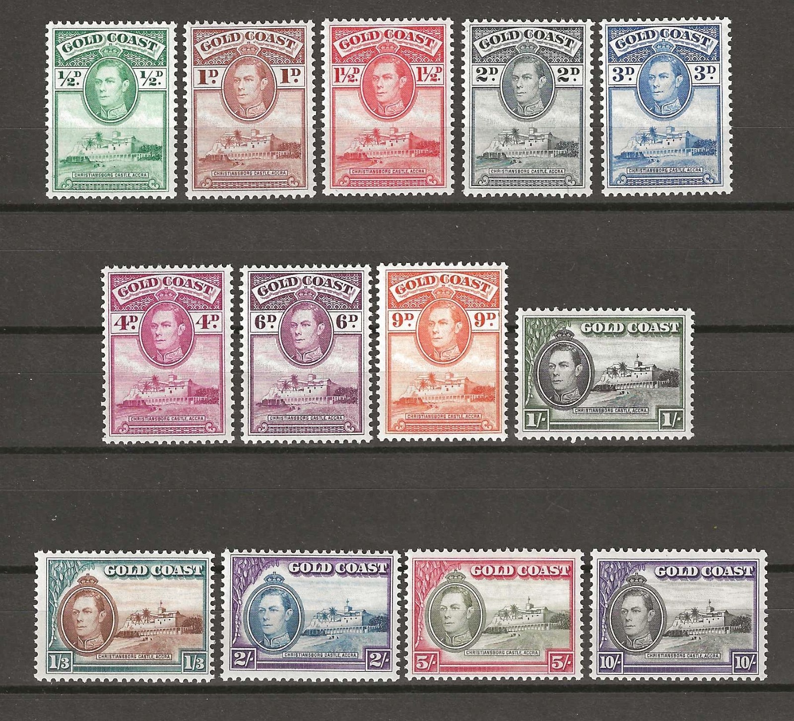 GOLD COAST 1938/43 SG 120a/132 MNH
