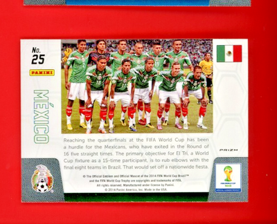 MEXICO Team Photos 2014 Panini Prizm World Cup #25 Red White