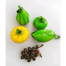 Vintage Murano Style Art Glass Fruit Vegetables Hand Blown Full Size