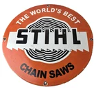 Vintage Stihl Chainsaw Sign - Store Display Lawncare Gas Service Porcelain Sign