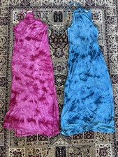 Lot Of 2 Tie-Dye Dresses - Pink & Blue - M/L - Festival Boho Cruise Vacation