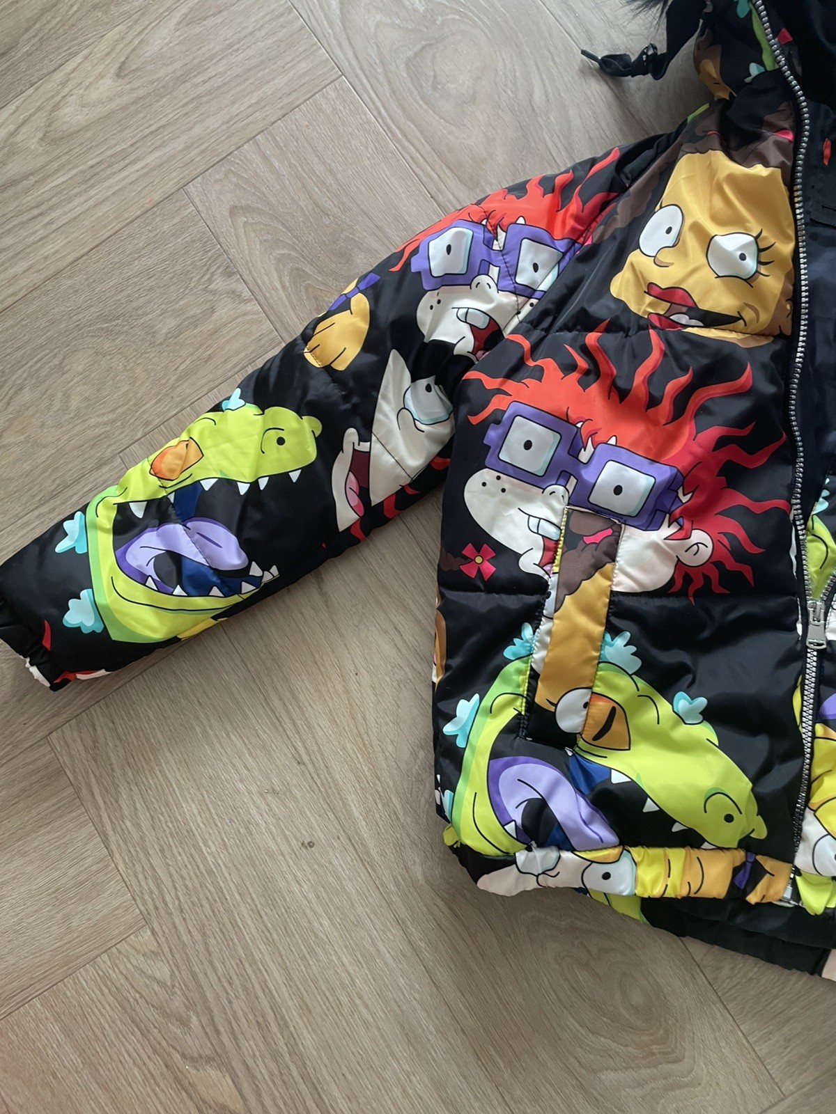 Rare Nickelodeon Cartoon Puffer Jacket M Rugrats Chucky Tommy Ren n Stimpy Rocko image 3