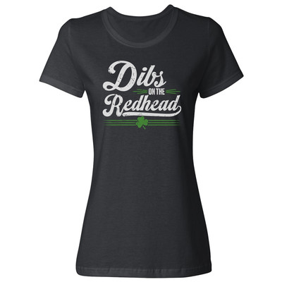 Dibs On The Redhead - Vintage St Patricks Day Funny Ladies' Crewneck T-Shirt