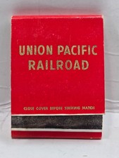 Vintage Matchbook UNION PACIFIC RAILROAD Red Train Matches Locomotive Smoking