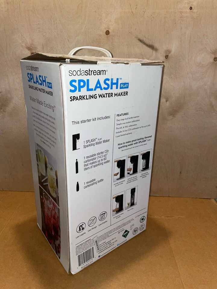 Sodastream Splash Play Sparkling Water Maker + 14.5oz CO2 Bottle New Open Box - Image 4 of 4