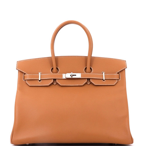 Hermes Birkin Handbag Gold Epsom with Palladium Hardware 35