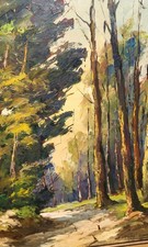 Tableau 'Amandiers En Fleurs' Par Fortuné CAR - Huile Sur Panneau Signée, Style 1940-1960