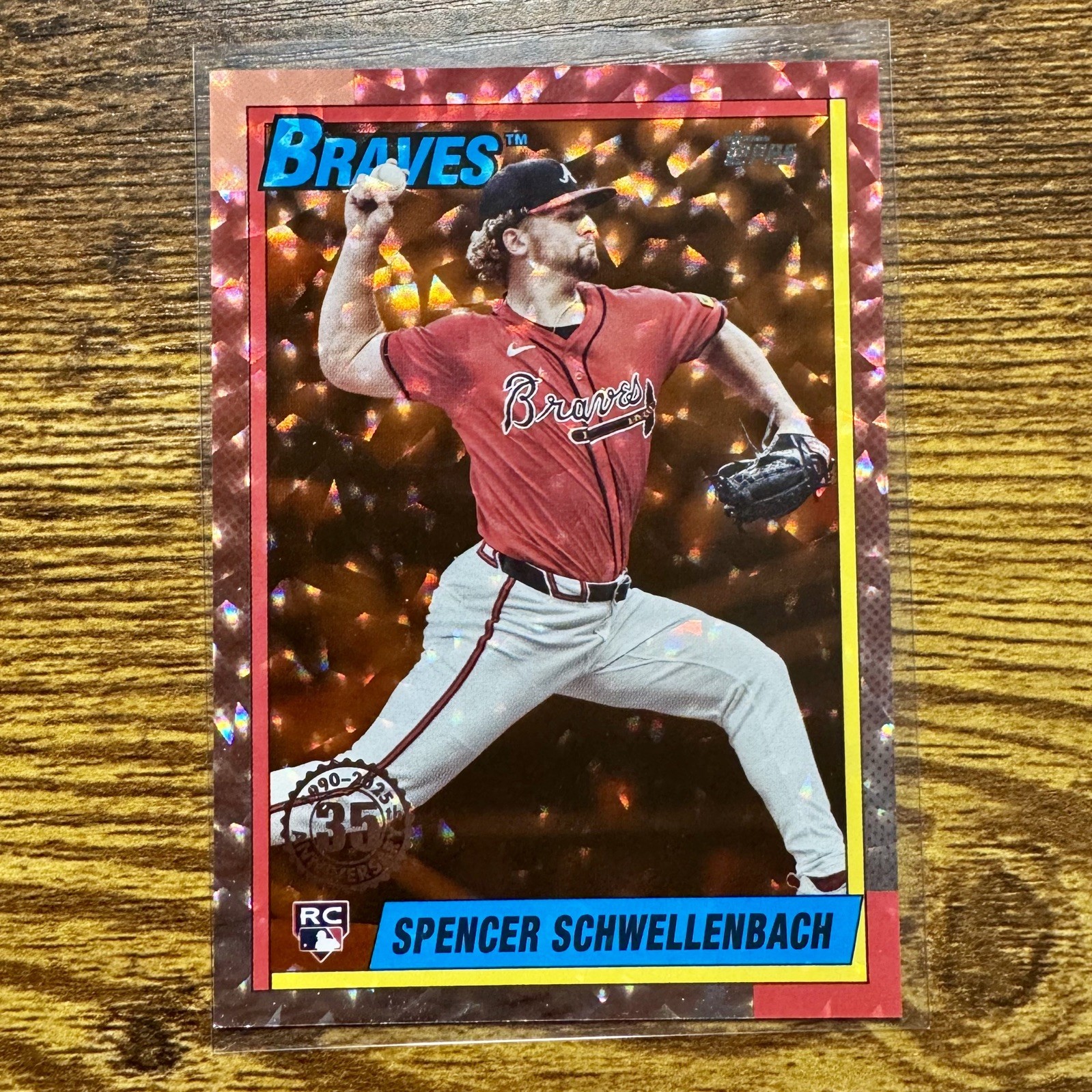 2025 Topps Series 1 Spencer Schwellenbach 1990 Topps Orange /25 RC Braves