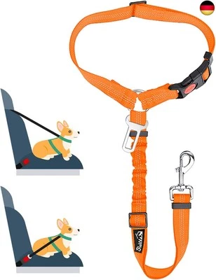 SlowTon Hundegurt fürs Auto, 2-in-1 Kopfstützen-Rückhalte Anschnallgurt Hund Au