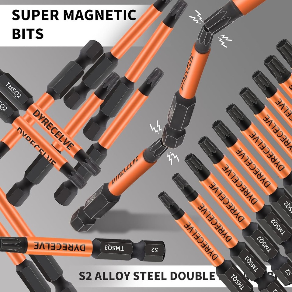 10-Pack 8 Point Star Bit - Professional 8 Point Torx Bit (Magnetic ...
