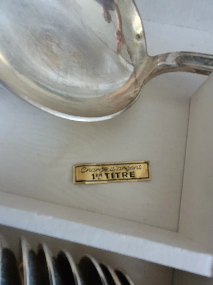 Ancienne Ménagère 37 Pieces En Métal Argenté 2,4 Kg Argent 1er Titre Vintage - Photo 3/4