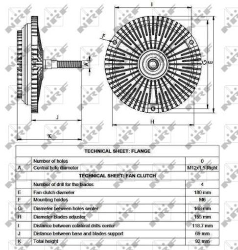 Fits NRF 49531 FAN CLUTCH