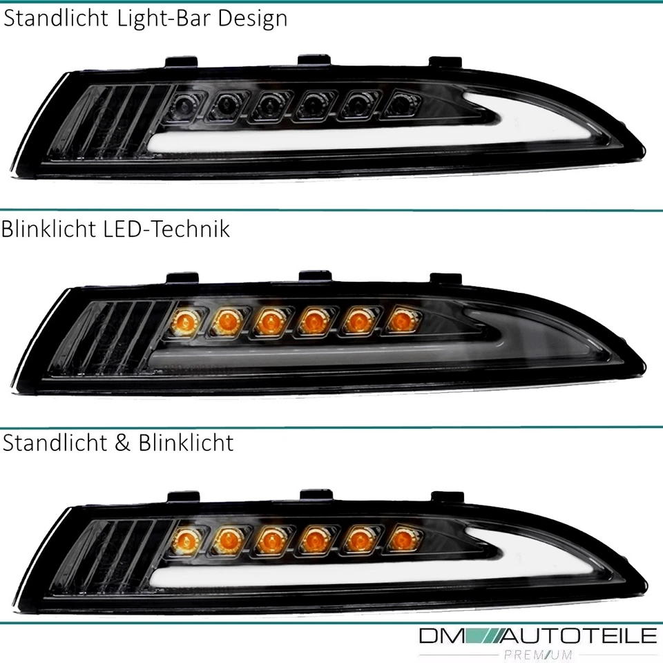 Light-Bar Standlicht LED Blinker Set Smoke passt für VW Scirocco 137 ab 08-14 - Bild 4 von 4
