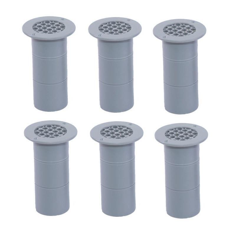 6 x Gas Drop Out Round Floor Vent Campervan Caravan Motorhome Grey 75mm x 120mm