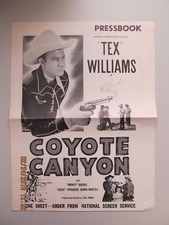 COYOTE CANYON PRESSBOOK 1949 TEX WILLIAMS 4 PGS NO CUT OUTS 9X12 EXCELLENT COND