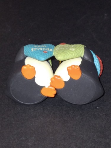 Cool Friends Hallmark Ornament Penguins in Knit Hats 2015 Keepsake Warm Hearts - Picture 4 of 8