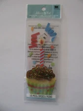 Jolee's by You Dimensional Stickers Cupcake Candle 10 Pieces NIP