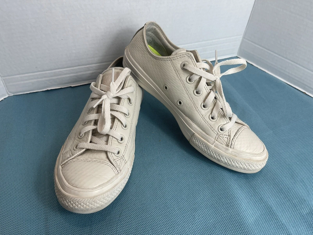 Converse Chuck Taylor All Star Shoes Cream 6.5 Leather Low Top Sneakers | eBay