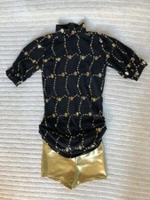 Black  Gold Youth  Adult Top  Shorts Contemporary/Jazz Dance Costume